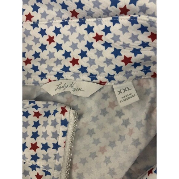 Lady Hagen Women’s XXL Quarter Zip Golf Shirt Blue Red Stars Patriotic Top USA - Picture 4 of 7